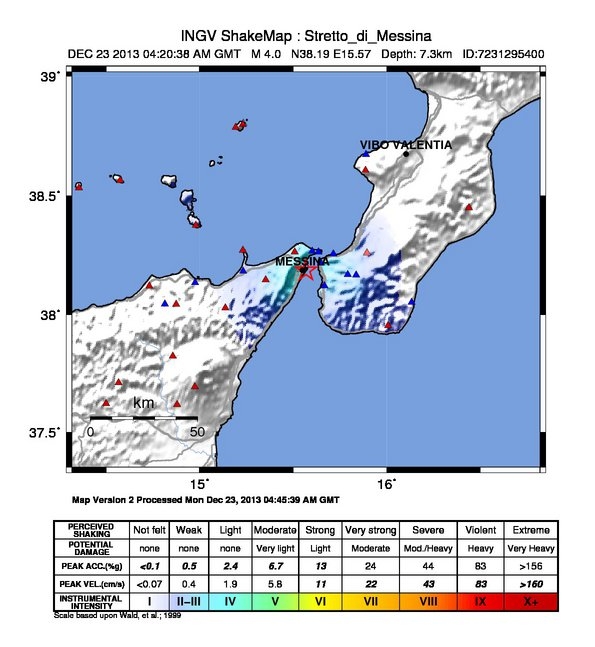 Saponara - Terremoto nello Stretto di Messina, stesso identico orario della catastrofe del 1908: le 05:20